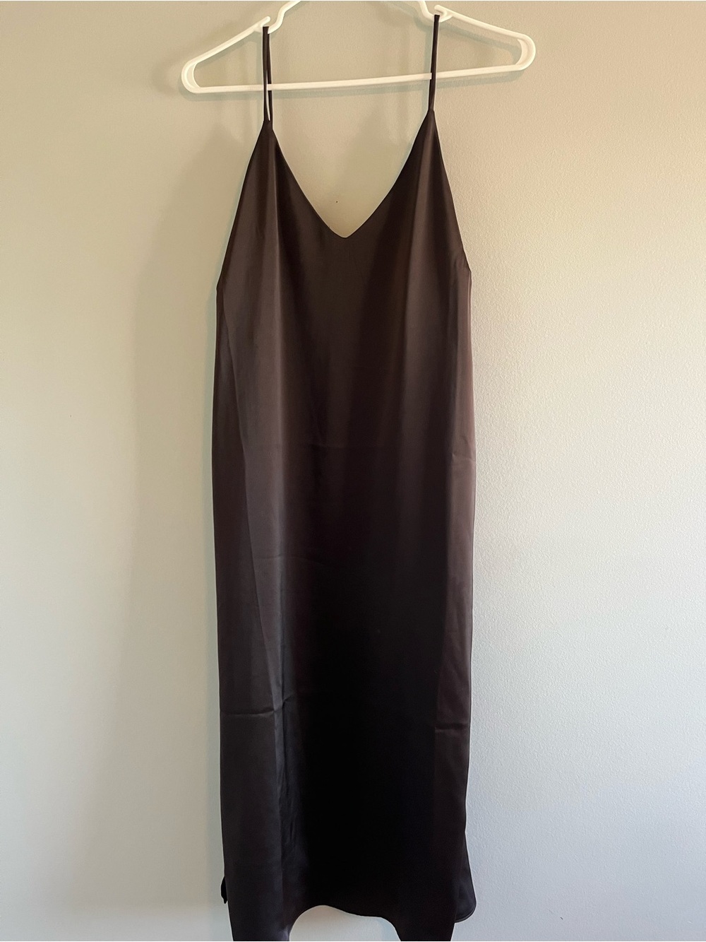 Brown Slip Dress with V-Neck